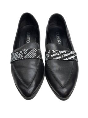 Bueno Black Leather Flats | 39